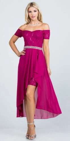 La Scala 25503 Embellished Waist High Low Cocktail Dress(La Scala 25503 Embellished Waist High And Low Cocktail Dress Black) -Discount Dress Shops 25503 la scala fuchsia 7ebcc6b8 d53d 4a65 adb4 61e83df95860