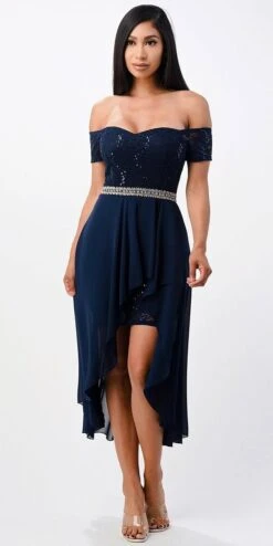 La Scala 25503 Embellished Waist High Low Cocktail Dress(La Scala 25503 Embellished Waist High And Low Cocktail Dress Black) -Discount Dress Shops 25503 la scala navy blue 0e0ee461 41f7 46ef bd5e 7788b44f8eeb