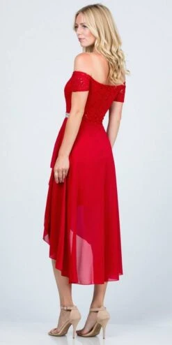 La Scala 25503 Embellished Waist High Low Cocktail Dress(La Scala 25503 Embellished Waist High And Low Cocktail Dress Black) -Discount Dress Shops 25503 la scala red back eb248be4 cb75 48bd 9ff0 2e3af212c5b3