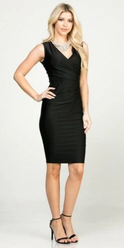 La Scala 25528 Short V-Neck Shimmering Cocktail Dress Sleeveless(La Scala 25528 V Neck Shimmering Cocktail Dress Sleeveless) -Discount Dress Shops 25528 la scala black side c1bdebd7 9775 4a4f b4d1 adf44b98de72