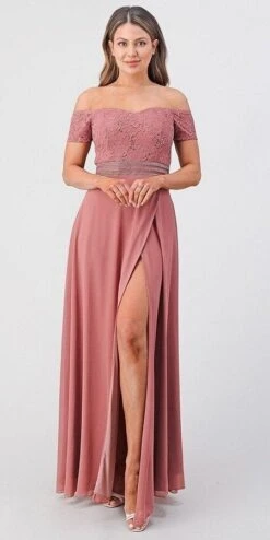 La Scala 25555 Off-Shoulder Long A-Line Dress With Slit(La Scala 25555 Off Shoulder Long Formal Dress With Slit) -Discount Dress Shops 25555 la scala dark mauve a9763786 67d2 4bf4 8ffe fd252d76c1d7