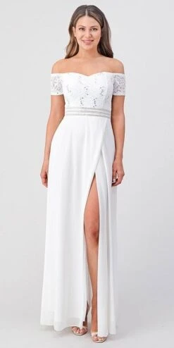 La Scala 25555 Off-Shoulder Long A-Line Dress With Slit(La Scala 25555 Off Shoulder Long Formal Dress With Slit) -Discount Dress Shops 25555 la scala off white 834c8930 4fc5 414a 88b4 f2a1ef1f0da1