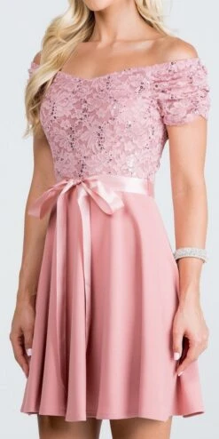 La Scala 25737 Off The Shoulder Ruched Sleeve Lace Fit And Flare Dress(La Scala 25737 Off The Shoulder Ruched Sleeve Lace Fit And Flare Dress Sash Satin Waist) -Discount Dress Shops 25737 la scala blush 7c9046b0 97e4 4e71 8478 06f24b6c718a
