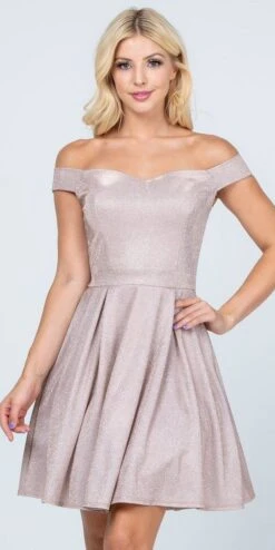 La Scala 25759 Short Off The Shoulder Skater Dress Glitter Jacquard(La Scala 25759 Short Off The Shoulder Skater Dress Glitter Jacquard Rust) -Discount Dress Shops 25759 la scala blush d5c81b9b 9abb 49cd 82a2 72bca1fa64f0
