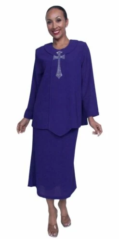 Hosanna 2577 Church Choir 4-Piece Dress Set Skirt Jacket Top(Plus Size Royal Blue Church Choir 4 Piece Dress Set Skirt Jacket Top) 9 Hosanna 2577 Church Choir 4-Piece Dress Set Skirt Jacket Top(Plus Size Royal Blue Church Choir 4 Piece Dress Set Skirt Jacket Top) -Discount Dress Shops 2577 hosanna purple