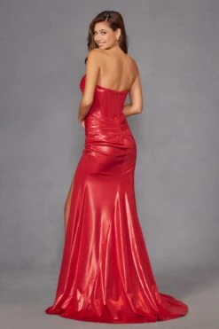 Juliet JT2578H Long Sweetheart Strapless Fitted Metallic Prom Gown(Juliet Jt2578h Long Sweetheart Strapless Fitted Metallic Prom Gown) -Discount Dress Shops 2578HRED 7