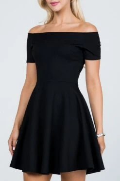 CLEARANCE - La Scala 25795 Off The Shoulder Short Sleeve Skater Dress (Size M)(Clearance La Scala 25795 Off The Shoulder Short Sleeve Skater Dress Size M) -Discount Dress Shops 25795 la scala black zoom b0ad550e 8ec6 4e3c b9ec 036fd9f25c05
