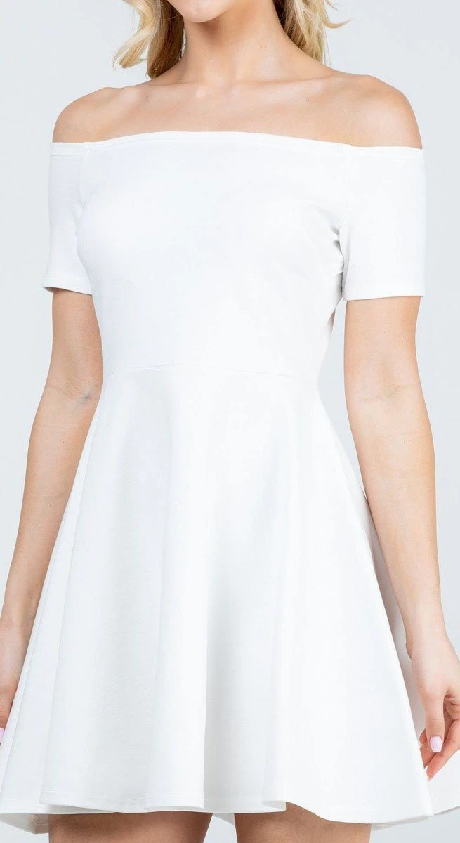 La Scala 25795 Off The Shoulder Short Sleeve Skater Dress(La Scala 25795 Off The Shoulder Short Sleeve Skater Dress Dark Mauve) 17 La Scala 25795 Off The Shoulder Short Sleeve Skater Dress(La Scala 25795 Off The Shoulder Short Sleeve Skater Dress Dark Mauve) - Image 17