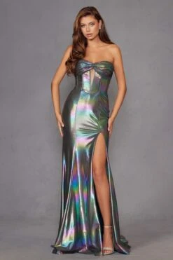 Juliet JT2579H Strapless Sweetheart Iridescent Prom Gown(Juliet Jt2579h Strapless Sweetheart Iridescent Prom Gown) -Discount Dress Shops 2579HPEACOCK 2
