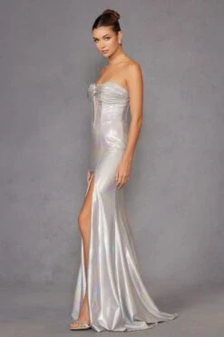 Juliet JT2579H Strapless Sweetheart Iridescent Prom Gown(Juliet Jt2579h Strapless Sweetheart Iridescent Prom Gown) -Discount Dress Shops 2579HSILVER 3