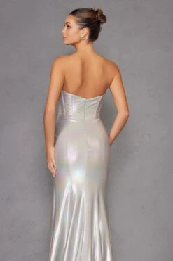 Juliet JT2579H Strapless Sweetheart Iridescent Prom Gown(Juliet Jt2579h Strapless Sweetheart Iridescent Prom Gown) -Discount Dress Shops 2579HSILVER 5