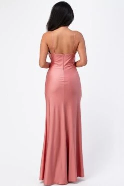 La Scala 25872 Long Dress Pleated Spaghetti Strap Side Leg Slit(La Scala 25872 Long Party Dress Pleated Spaghetti Strap Side Leg Slit) -Discount Dress Shops 25872 la scala ash rose back af27d2a7 8232 402f af67 d5034d6b24b4