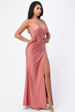 La Scala 25872 Long Dress Pleated Spaghetti Strap Side Leg Slit(La Scala 25872 Long Party Dress Pleated Spaghetti Strap Side Leg Slit) -Discount Dress Shops 25872 la scala ash rose side fc2a392d 170d 4d3c 95f0 56cb3f60b9d9
