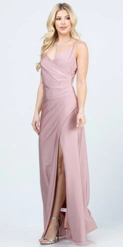 La Scala 25872 Long Dress Pleated Spaghetti Strap Side Leg Slit(La Scala 25872 Long Party Dress Pleated Spaghetti Strap Side Leg Slit) -Discount Dress Shops 25872 la scala rosy cheeks side 2b8c9a2d e5ac 42b8 9b54 3c3f82a403ae