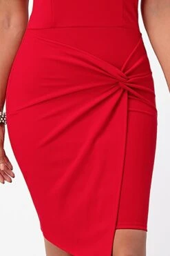 La Scala 25892 Short Body Con Cocktail Dress Off Shoulder Form Fit(La Scala 25892 Short Body Con Cocktail Dress Off Shoulder Form Fit) -Discount Dress Shops 25892 la scala red zoom