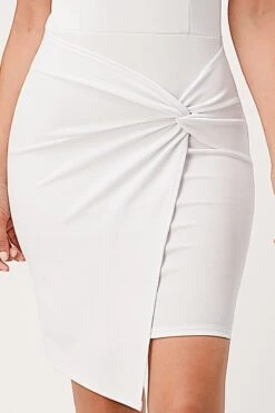 La Scala 25892 Short Body Con Cocktail Dress Off Shoulder Form Fit(La Scala 25892 Short Body Con Cocktail Dress Off Shoulder Form Fit) -Discount Dress Shops 25892 la scala white zoom
