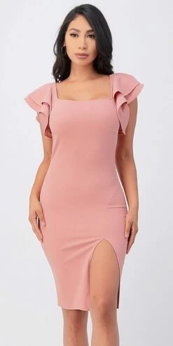 La Scala 25922 Ruffle Sleeve Pencil Dress Side Slit(Ruffle Sleeve Pencil Dress Side Slit By La Scala 25922) 28 La Scala 25922 Ruffle Sleeve Pencil Dress Side Slit(Ruffle Sleeve Pencil Dress Side Slit By La Scala 25922) -Discount Dress Shops 25922 blush
