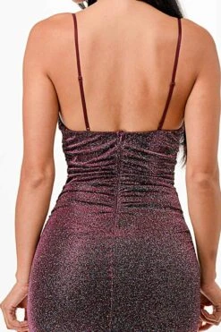 La Scala 26004 Long Sleeveless Fitted Cowl Neckline Sheath Dress(La Scala 26004 Long Sleeveless Fitted Cowl Neckline Sheath Dress) -Discount Dress Shops 26004 la scala burgundy back