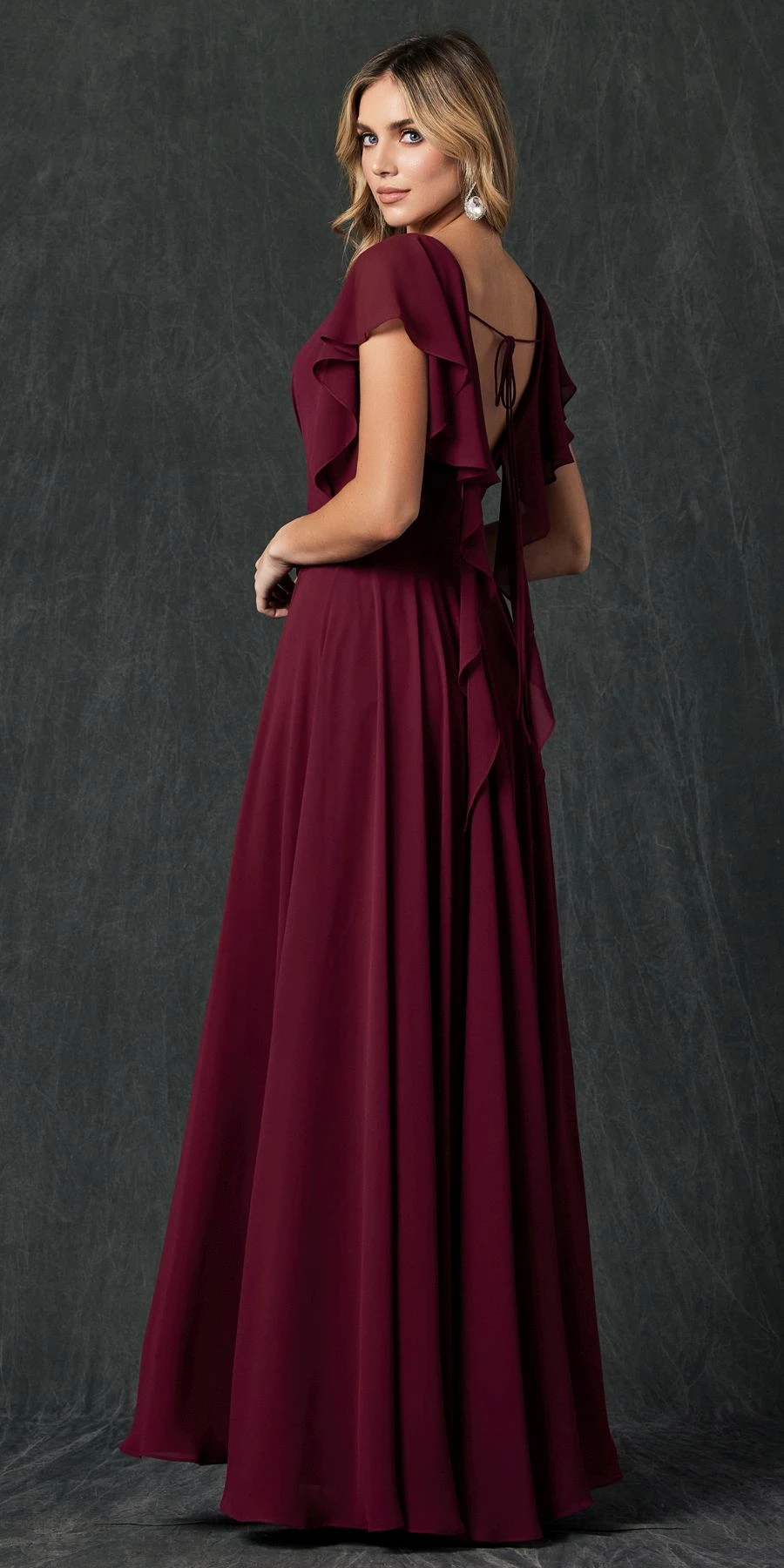 Juliet 261 Flutter Sleeve Formal Dress Cascade Back(Flutter Sleeve Formal Dress Cascade Back By Juliet 261) 11 Juliet 261 Flutter Sleeve Formal Dress Cascade Back(Flutter Sleeve Formal Dress Cascade Back By Juliet 261) - Image 11