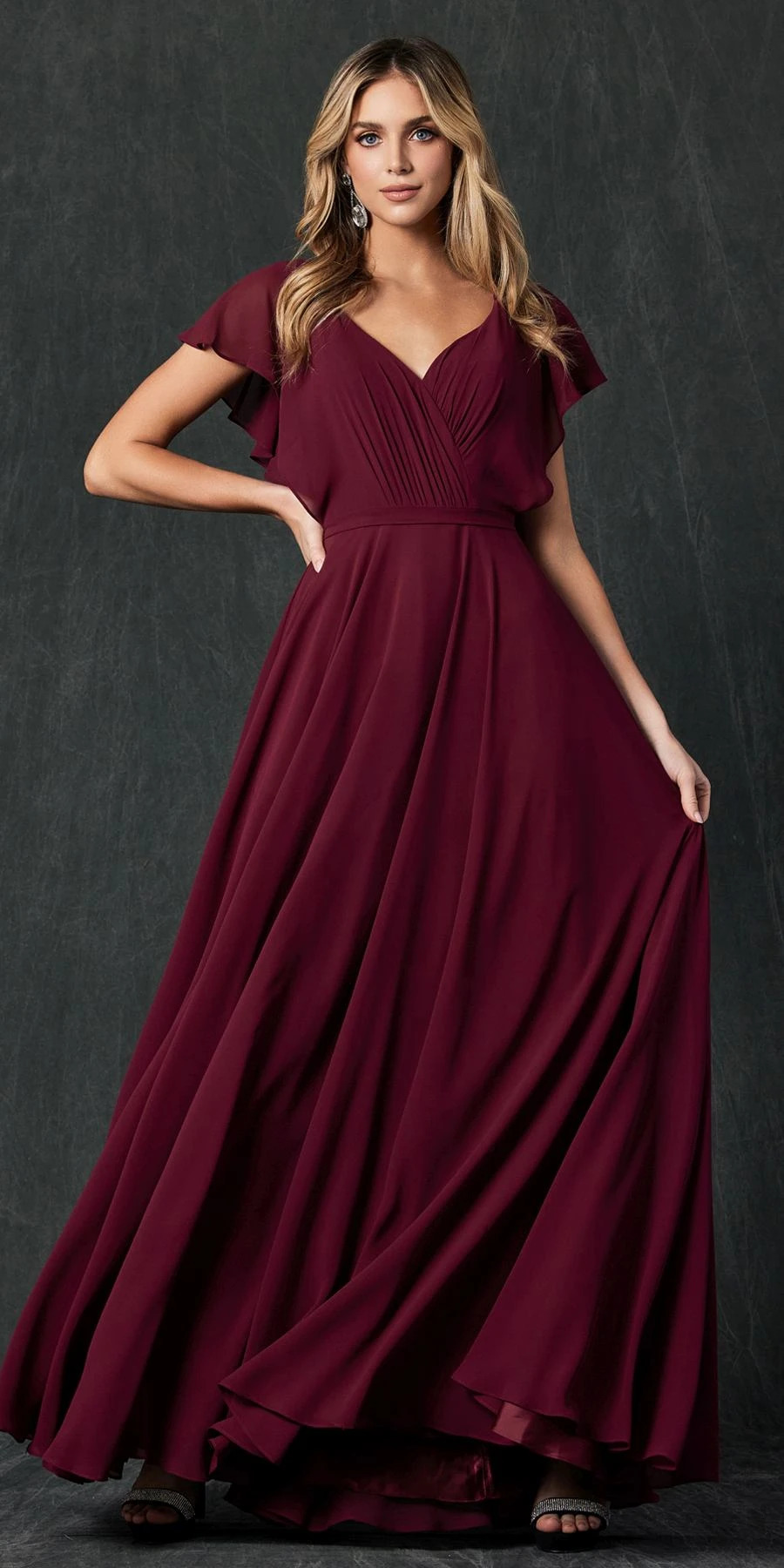 Juliet 261 Flutter Sleeve Formal Dress Cascade Back(Flutter Sleeve Formal Dress Cascade Back By Juliet 261) 10 Juliet 261 Flutter Sleeve Formal Dress Cascade Back(Flutter Sleeve Formal Dress Cascade Back By Juliet 261) - Image 10