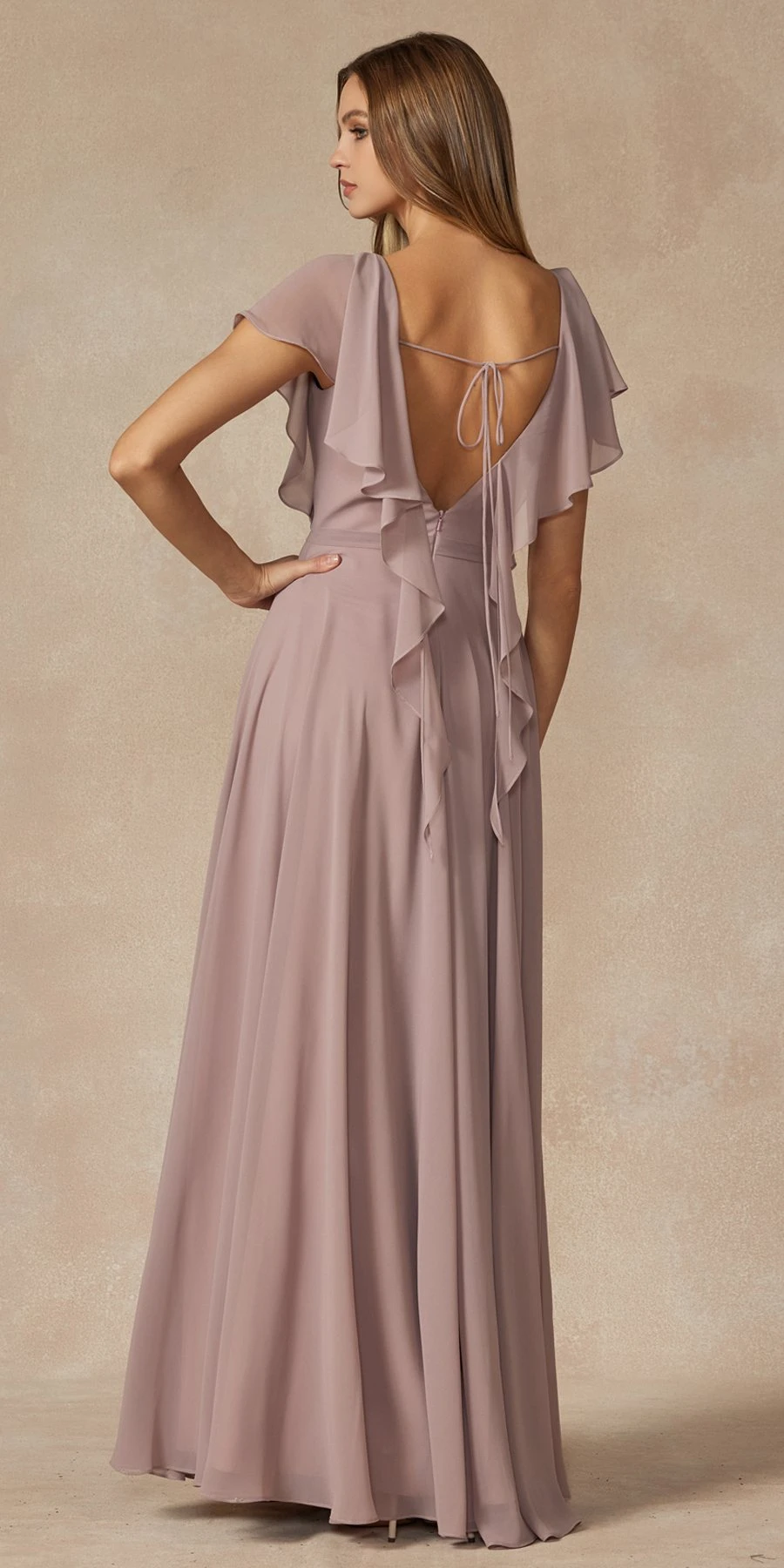 Juliet 261 Flutter Sleeve Formal Dress Cascade Back(Flutter Sleeve Formal Dress Cascade Back By Juliet 261) 18 Juliet 261 Flutter Sleeve Formal Dress Cascade Back(Flutter Sleeve Formal Dress Cascade Back By Juliet 261) - Image 18