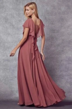 Juliet 261 Flutter Sleeve Formal Dress Cascade Back(Flutter Sleeve Formal Dress Cascade Back By Juliet 261) 34 Juliet 261 Flutter Sleeve Formal Dress Cascade Back(Flutter Sleeve Formal Dress Cascade Back By Juliet 261) -Discount Dress Shops 261 RustyRose Back