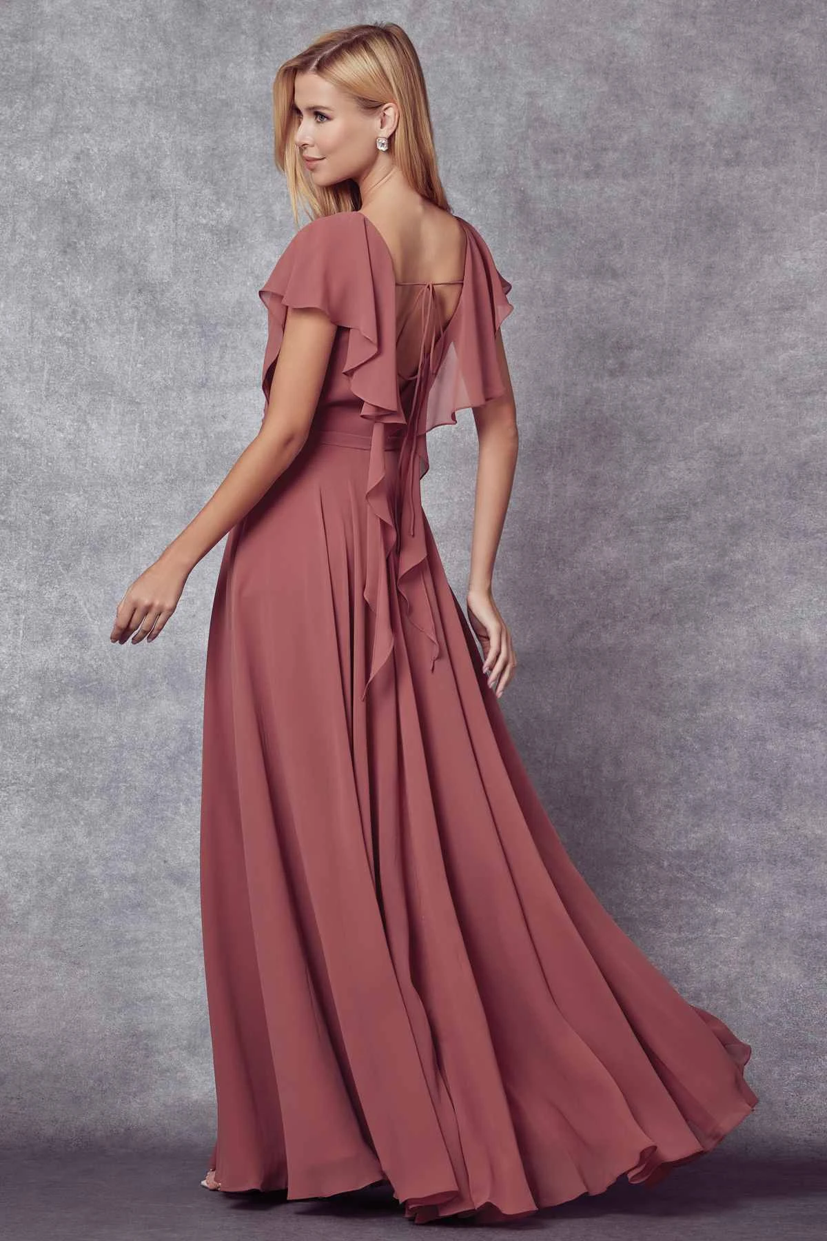 Juliet 261 Flutter Sleeve Formal Dress Cascade Back(Flutter Sleeve Formal Dress Cascade Back By Juliet 261) 15 Juliet 261 Flutter Sleeve Formal Dress Cascade Back(Flutter Sleeve Formal Dress Cascade Back By Juliet 261) - Image 15