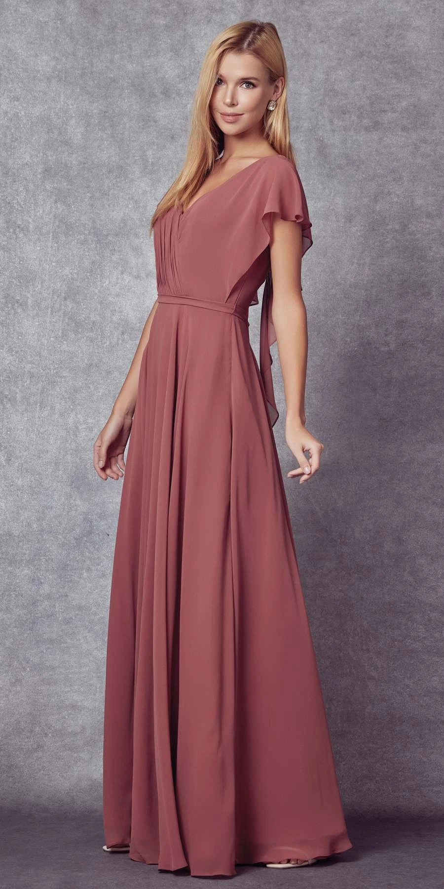 Juliet 261 Flutter Sleeve Formal Dress Cascade Back(Flutter Sleeve Formal Dress Cascade Back By Juliet 261) 16 Juliet 261 Flutter Sleeve Formal Dress Cascade Back(Flutter Sleeve Formal Dress Cascade Back By Juliet 261) - Image 16