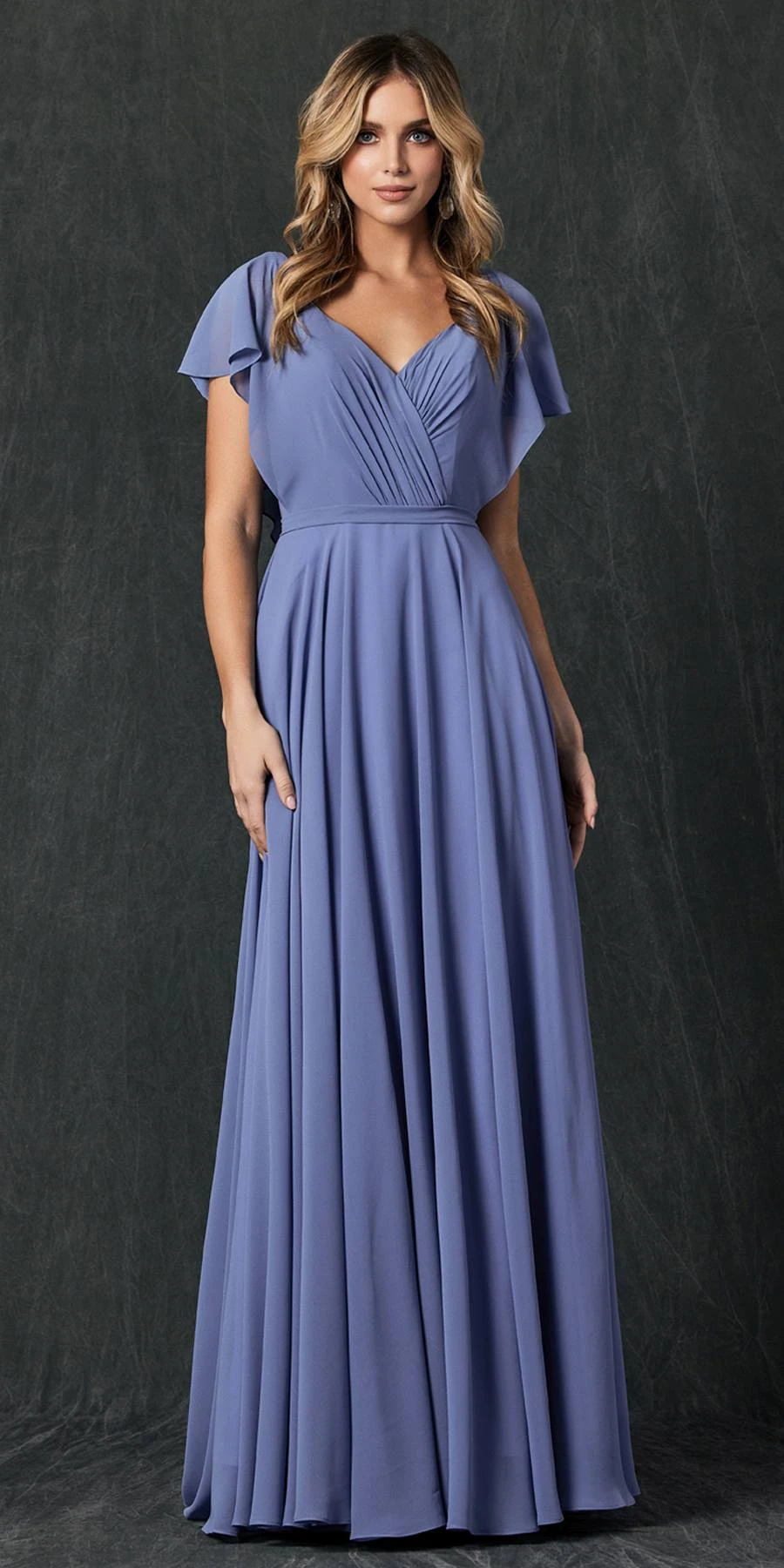 Juliet 261 Flutter Sleeve Formal Dress Cascade Back(Flutter Sleeve Formal Dress Cascade Back By Juliet 261) 7 Juliet 261 Flutter Sleeve Formal Dress Cascade Back(Flutter Sleeve Formal Dress Cascade Back By Juliet 261) - Image 7