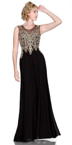 Cinderella Divine 2635 A-Line Chiffon Gown Lace Embellished Bodice(Cinderella Divine 2635 A Line Chiffon Peach Gown Lace Embellished Bodice) -Discount Dress Shops 2635 cinderella dress black v2 ee3ece6c d48d 475b 93c2 708c670c937d