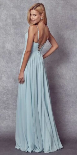 Juliet 263 Spaghetti Strap Long Formal Dress(Spaghetti Strap Long Formal Dress By Juliet 263) -Discount Dress Shops 263 Aqua Back