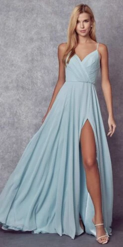Juliet 263 Spaghetti Strap Long Formal Dress(Spaghetti Strap Long Formal Dress By Juliet 263) -Discount Dress Shops 263 Aqua Front