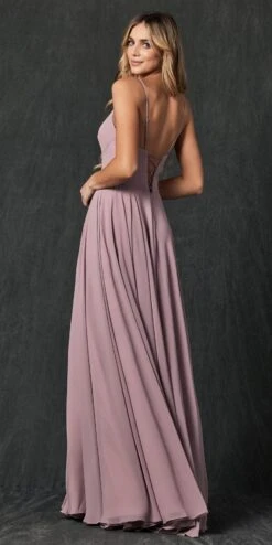 Juliet 263 Spaghetti Strap Long Formal Dress(Spaghetti Strap Long Formal Dress By Juliet 263) -Discount Dress Shops 263 Mauve Back