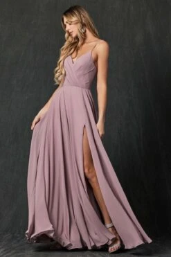 Juliet 263 Spaghetti Strap Long Formal Dress(Spaghetti Strap Long Formal Dress By Juliet 263) -Discount Dress Shops 263 Mauve Detail