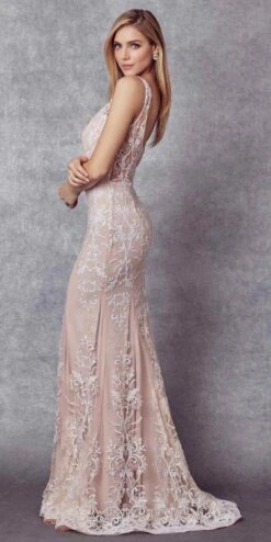 Juliet 277 Fancy Glitter Design Tulle Mermaid Dress(Fancy Glitter Design Tulle Mermaid Prom Dress By Juliet 277) -Discount Dress Shops 277 PalePetal Side