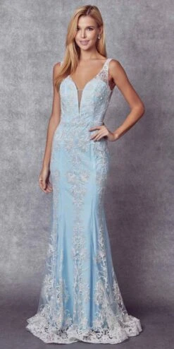 Juliet 277W Fancy Glitter Design Tulle Mermaid Wedding Dress(Juliet 277w Fancy Glitter Design Tulle Mermaid Wedding Dress) -Discount Dress Shops 277 SkyBlue Front e05fe445 156b 485b b3ce 927e0145bf59