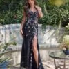 Juliet JT2909K Fitted Floral Embroidery And Sequin Prom Gown(Juliet Jt2909k Fitted Floral Embroidery And Sequin Prom Gown)