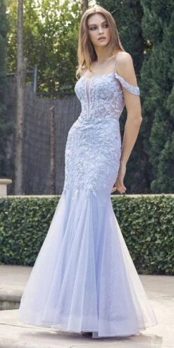 Juliet 290 Leaf Lace Embroidered Fitted Plunging Deep V-Neckline Prom Gown(Juliet 290 Leaf Lace Embroidered Fitted Plunging Deep V Neckline Prom Gown)