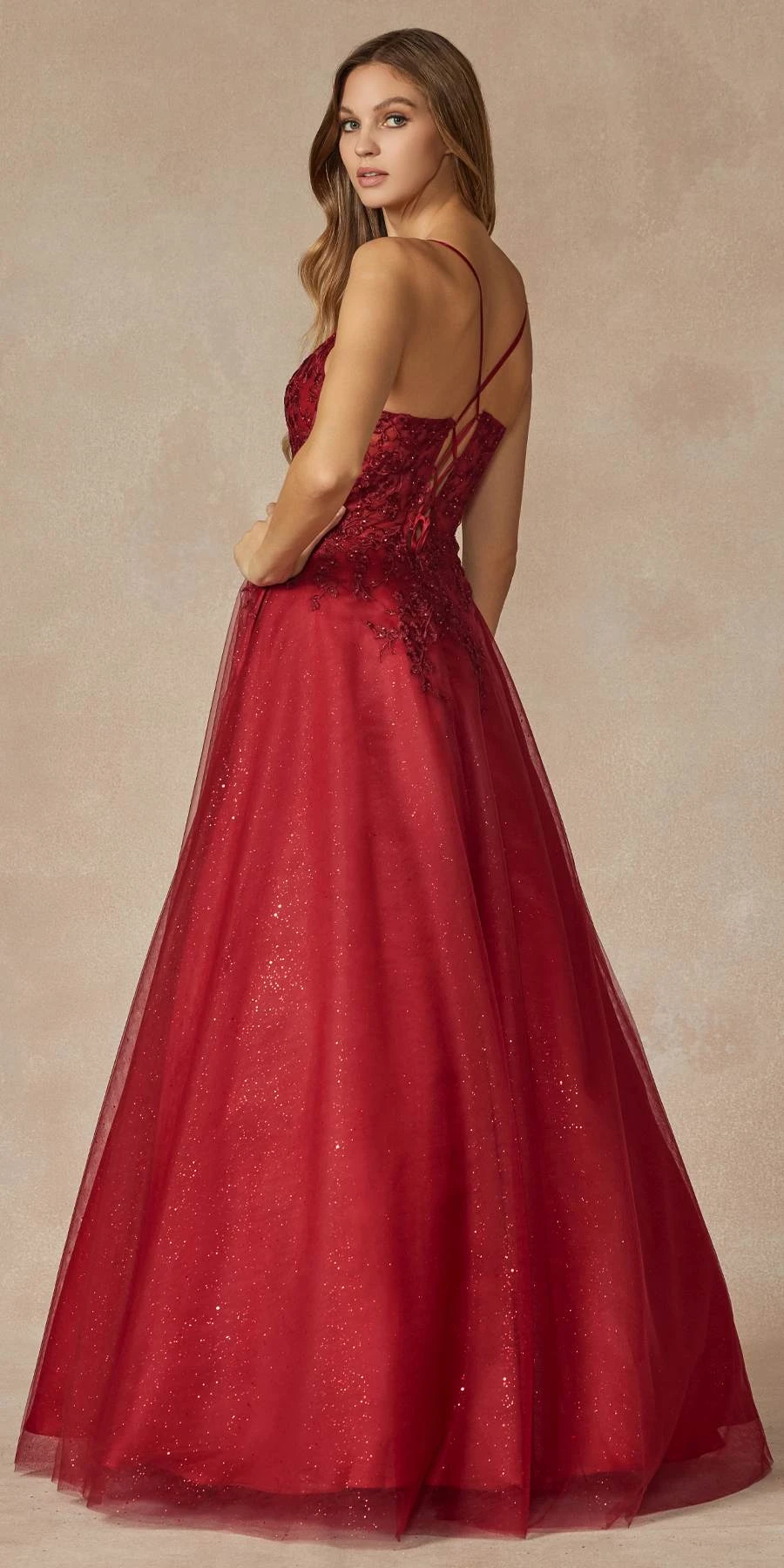 Juliet 295 Floor Length Leaf Lace Gown Corset Bodice Prom Gown(Juliet 295 Floor Length Leaf Lace Gown Corset Bodice Prom Gown) 12 Juliet 295 Floor Length Leaf Lace Gown Corset Bodice Prom Gown(Juliet 295 Floor Length Leaf Lace Gown Corset Bodice Prom Gown) - Image 12