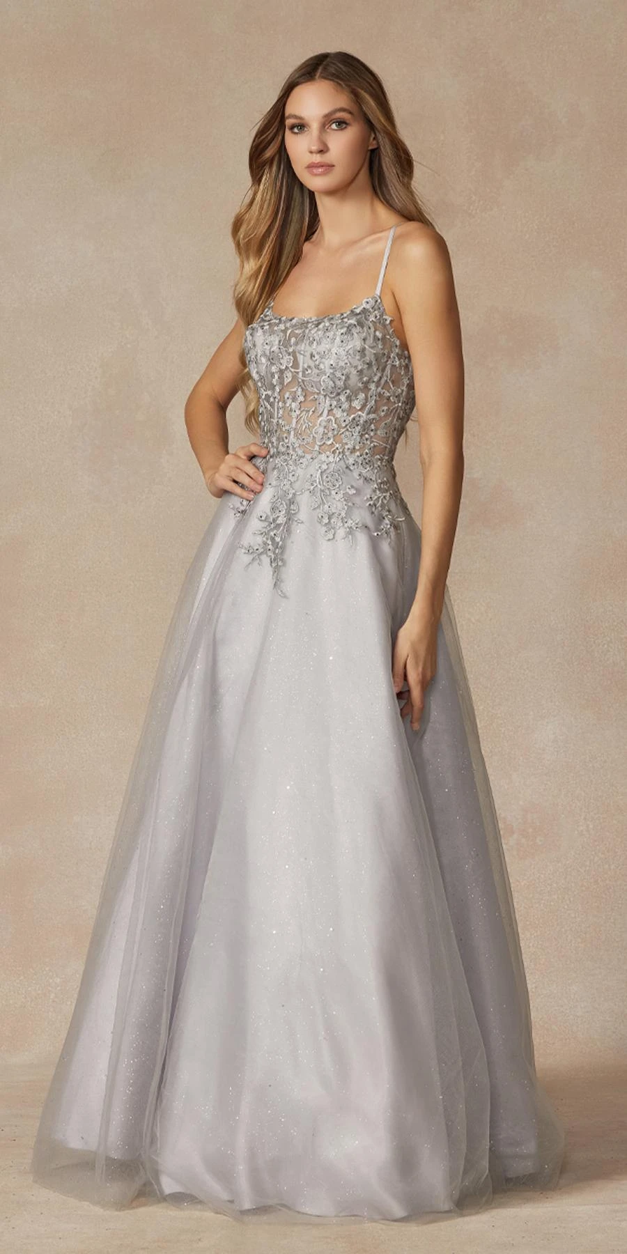 Juliet 295 Floor Length Leaf Lace Gown Corset Bodice Prom Gown(Juliet 295 Floor Length Leaf Lace Gown Corset Bodice Prom Gown) 4 Juliet 295 Floor Length Leaf Lace Gown Corset Bodice Prom Gown(Juliet 295 Floor Length Leaf Lace Gown Corset Bodice Prom Gown) - Image 4