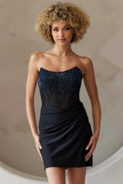 Amelia Couture 3021s Short Strapless Fitted Homecoming Dress(Amelia Couture 3021s Short Strapless Fitted Homecoming Dress) 31 Amelia Couture 3021s Short Strapless Fitted Homecoming Dress(Amelia Couture 3021s Short Strapless Fitted Homecoming Dress) -Discount Dress Shops 3021SBlack 1