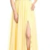 J&J Fashion 3038 Long Prom Dress Cut-Out Back With Slit(Long Prom Dress Cut Out Back With Slit Yellow)