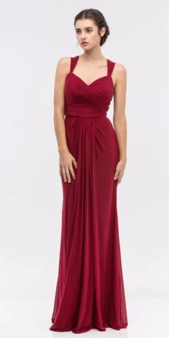 Eureka 3440 Ruched Sweetheart Neckline Long Dress(Ruched Sweetheart Neckline Floor Length Bridesmaids Dress Silver) -Discount Dress Shops 3440 eureka burgundy dress2 efddfee8 79bf 4bf3 9a41 abc757ee97f9