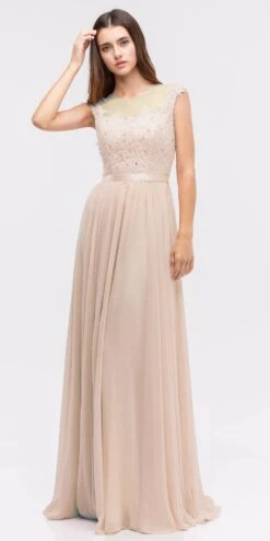 Eureka 3611 Lace Illusion Bodice Bateau Neck A-line Long Dress(Lace Illusion Bodice Bateau Neck A Line Long Dress Burgundy) -Discount Dress Shops 3611 eureka champagne dress eee88464 4044 4321 8bbd ac02965d282b