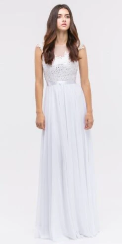 Eureka 3611 Lace Illusion Bodice Bateau Neck A-line Long Dress(Lace Illusion Bodice Bateau Neck A Line Long Dress Burgundy) -Discount Dress Shops 3611 eureka white dress 1704e532 941c 4b18 ad7c 63500bad8b1e