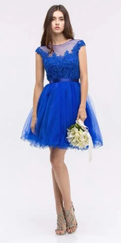 Eureka 3622 Cap Sleeve Lace Applique Bodice Dress(Dusty Pink Cap Sleeve Lace Applique Bodice Homecoming Dress Short) -Discount Dress Shops 3622 eureka royal dress2 2c07b859 0cfa 4dbe 91cd d53217dab26b