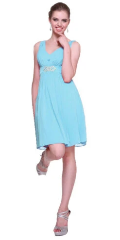 CLEARANCE - Cinderella Divine 3915 Chiffon Dress Knee Length (Size XL)(Clearance Cinderella Divine 3915 Chiffon Dress Knee Length Size Xl) -Discount Dress Shops 3915cd aqua dd513524 4b38 42e7 94f3 0ca249c31436