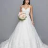 DeKlaire Bridal 417 Spaghetti Straps V-Neckline Open Back A-Line Wedding Dress(Lovely La Bridal 417 Spaghetti Straps V Neckline Open Back A Line Wedding Dress With Beaded Embroidery Applique)