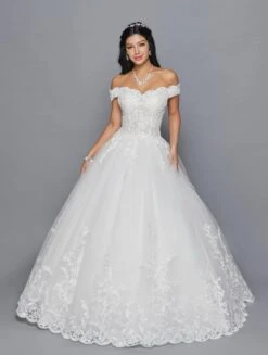 DeKlaire Bridal 420 Off The Shoulder A-Line Wedding Gown(Off The Shoulder A Line Wedding Gown Deklaire Bridal 420)