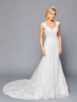 DeKlaire Bridal 448 V-Neckline Mermaid Wedding Dress(Deklaire Bridal 448 Scoop Neckline Mermaid Wedding Dress)